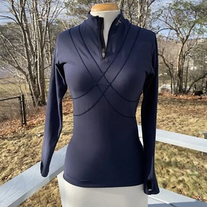 CWX Women’s 3/4 Zip Athletic Top Navy Blue Size Small Thumbhole - Picture 1 of 10
