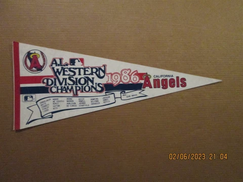 MLB California Angels Vintage 1986 Western Division Champions Roster Pennant Cover