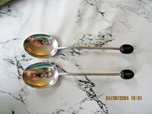 SILBER ART DECO KAFFEELÖFFEL UM 1930, mit KAFFEEBOHNENENDEN, 10 CM - Bild 1 von 6