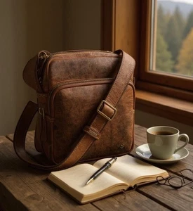 Mens Womens Unisex Visconti Real Leather Small Ziptop Bag Black Or Brown 40 68 - Picture 1 of 51