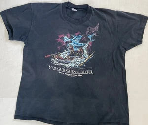 Vintage 80s YOUGHIOGHENY RIVER Whitewater Rafting surf Outdoors XL T-shirt - Picture 1 of 4