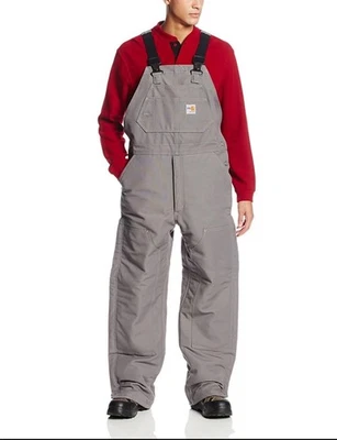 Carhartt Men's Size W46x36L FR Quit-Lined Duck Bib Overalls Heavyweight Jumpsuit - Image 1 of 4