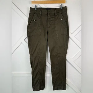 White House Black Market HighRise Pret-A-Jet pantaloni alla caviglia slim verde oliva taglia 8 - Foto 1 di 11