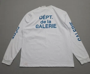 NUOVO Gallery Department Camicia Uomo Grande Bianca Manica Lunga Grafica T-shirt Autentica - Foto 1 di 11