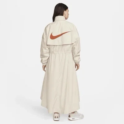 Nik Long Hooded Zip Windbreaker Parka Trench Coat Lightweight Beige 2XL FN2843 - Image 1 of 4