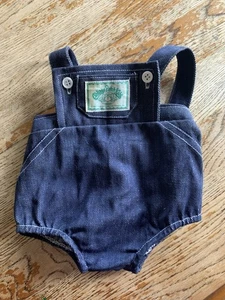 Ropa vintage para niños Cabbage Patch - Mameluco vaquero con parche de botones 1983 - Imagen 1 de 6