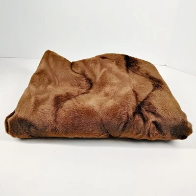 Faux Fur Fabric Short Pile Luxury Brown Color 34" long x 58" wide - Image 1 of 4