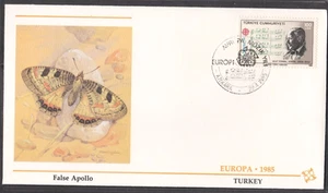 FALSE APOLLO BUTTERFLY TURKEY MUSIC EUROPA 1985 FLEETWOOD CACHET FDC UNAD - Picture 1 of 2