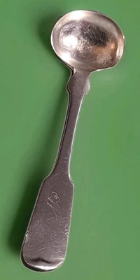 古董 Nicholas Ephraim 年轻银芥末包/勺子 ca 1839,W 字样 — 第 1/4 张图片