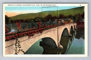 Shelburne Falls MA-Massachusetts, Brücke der Blumen, Trail Vintage Postkarte - Bild 1 von 2
