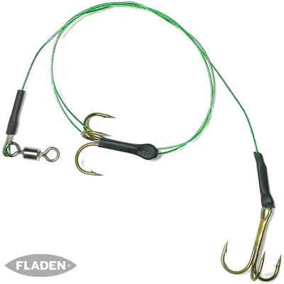 6 x Fladen Pike Fishing Wire Traces Deadbait Treble Hook Snap Tackle - All Sizes - Image 1 of 2