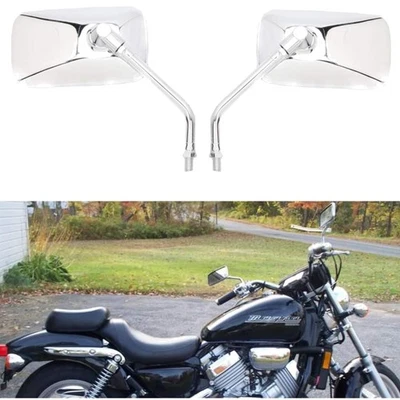 Rechteckige Chrom Motorrad Rückspiegel mit optimaler Sicht - Einfache Montage. - Bild 1 von 2