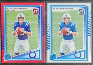2025 Panini Donruss - #341 Riley Leonard (RC) Rated Rookie Press Proof Red Colts - Bild 1 von 2