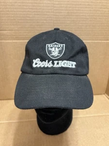 Cappello papà vintage Oakland Raiders Coors leggero strapback nero argento Las Vegas - Foto 1 di 7