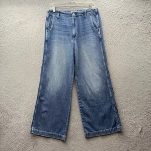 Amo Edith Trouser Women Flared Wide Leg Jeans Blue High-Rise 100% Cotton Size 29 - Picture 1 of 15