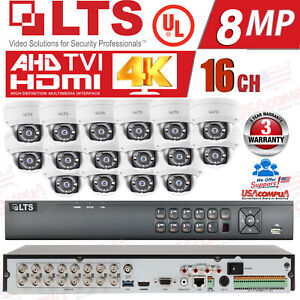 LTS 16Ch Security Cameras System 8 Megapixel H.265+ 4K/HDD INCLUDED/ V/PROOF