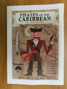 Póster estampado artístico de Disneyland Piratas del Caribe 40 aniversario - Imagen 1 de 1