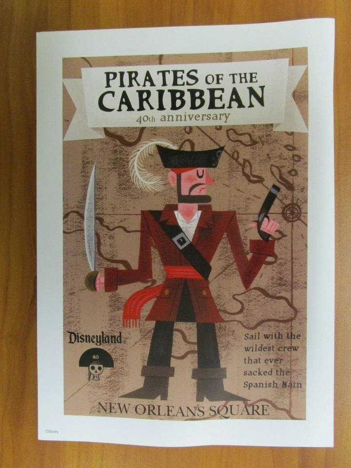 Póster con impresión artística de Disney Piratas del Caribe de Disneyland 40 aniversario  Foto 1 de 1