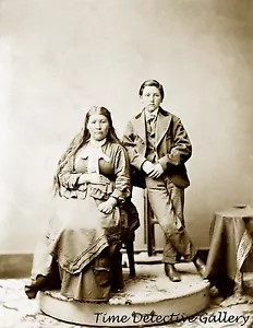 Modoc Indian Woman "Winema" and Son, California - 1873 - Historic Photo Print - Picture 1 of 1