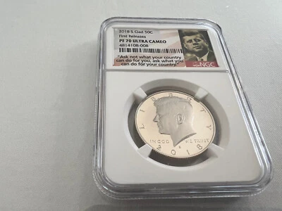 2018-S CLAD KENNEDY HALF DOLLAR FIRST RELEASE NGC PF70 PORTRAIT LABEL "TOP POP" - Image 1 of 4