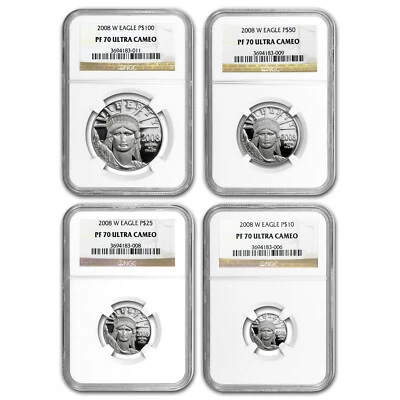 2008-W 4-Coin Proof American Platinum Eagle Set PF-70 NGC - Image 1 of 4