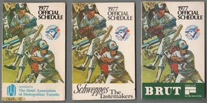 Toronto Blue Jays 1977 temporada inagural lote de 3 horarios de temporada diferentes - Imagen 1 de 3