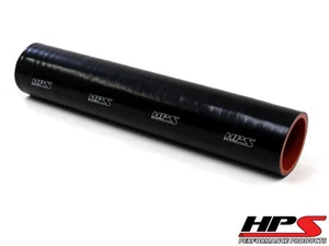 HPS 1/2" ID x 1 Foot Long 4-ply Reinforced Silicone Coupler Tube Hose Black 13mm - Picture 1 of 2