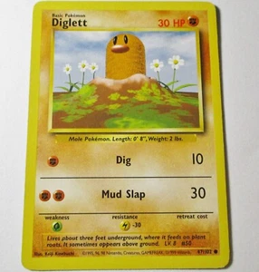 Diglett 47/102 Base Set Unlimited Common Pokemon Card WOTC LP - Picture 1 of 1
