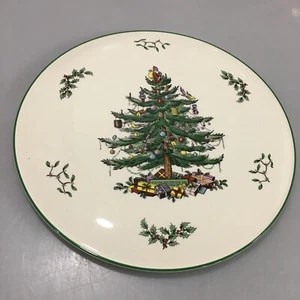 Bandeja redonda para platos de pastel de árbol de Navidad Spode 11 1/2 pulgadas hecha en Inglaterra - Imagen 1 de 5