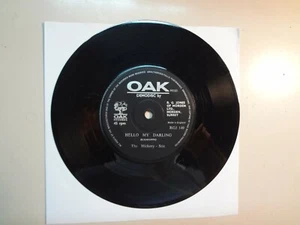 HICKORY-STIX: Hello My Darling- Feeling Blue-U.K. 7" 1964 OAK Demodisc RGJ 149 - Picture 1 of 2
