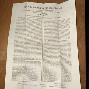 Commonwealth of Massachusetts Broadside 1840 Rateable Estate Tax - Picture 1 of 5