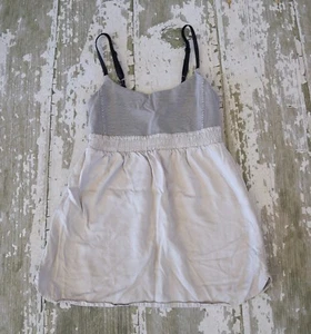 LULULEMON Womens BLISS Tank Top Gray Black Wee Stripe Shirt Gym Run Fit Size 4 - Picture 1 of 2