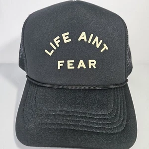 Trucker Hat Mesh Baseball Cap Snapback Adjustable Life Ain't Fear Logo Men - Picture 1 of 5