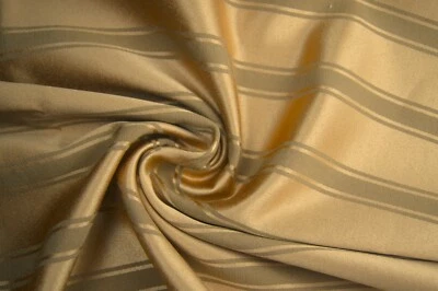 2 Yards Gold on Shinny Gold Stripes Drapery Fabric 70" X 54" - Image 1 of 3