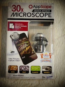 AppScope 30x Quick Attach Microscope for Smart Phones or Tablets-NEW! - Photo 1 sur 7