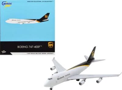 Aviones comerciales Boeing 747-400F UPS servicios mundiales blanco con cola marrón Foto 1 de 4