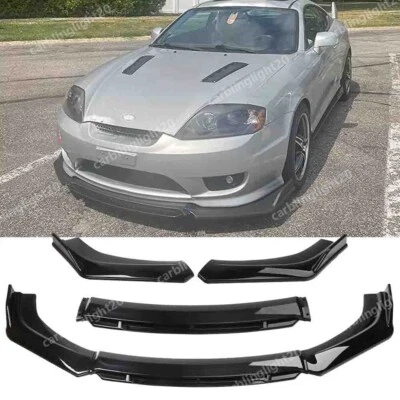 For Hyundai Tiburon Coupe Front Bumper Lip Spoiler Splitter Kit Glossy Black US - Изображение 1 из 4