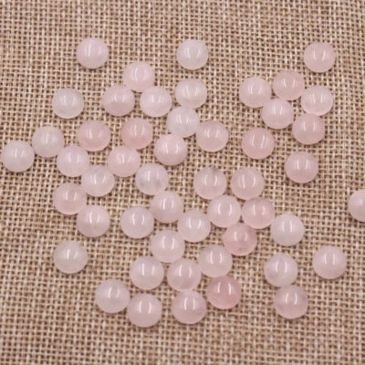 8 mm 50 un./lote Piedra Cuarzo Rosa Natural Redonda CABUJÓN Cuentas de Piedra Sin Agujeros Foto 1 de 2