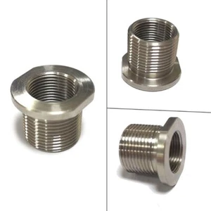 1/2-28 Id A 5/8-24 Od Filettato Adattatore Acciaio Argento Joint Connettore - Zdjęcie 1 z 12