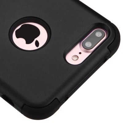 для iPhone 7 + / 8 + плюс - черный гибридный прочный доспехи жесткий и мягкий резиновый чехол - Изображение 1 из 4