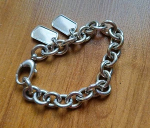 Braccialetto Gucci argento con placchette vergini e gancetto di chiusura - 20 cm - Foto 1 di 6