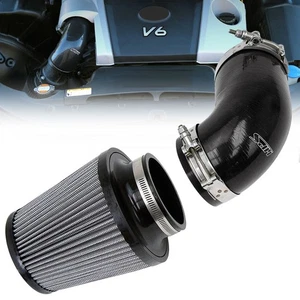 HPS Black 4-ply Silicone Shortram Air Intake Kit For 09-11 Genesis Sedan 3.8L V6 - Picture 1 of 2
