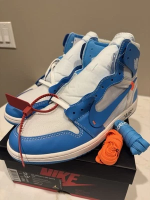 Jordan 1 Retro OG x Off-White Alto UNC Azul AQ0818-148 Talla 12 NUEVO Foto 1 de 4