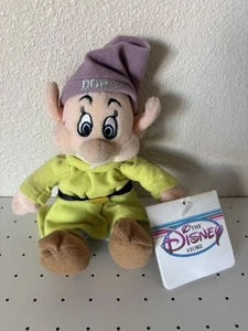 Vtg Disney Store Mini Bean Bag DOPEY Snow White & Seven Dwarfs 8" Stuffed Plush - Picture 1 of 2