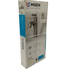Moen 84970SRN Halle One-Handle Single Hole Bathroom Faucet - Picture 1 of 6
