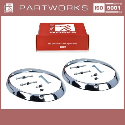 2x Anillo de faro para PORSCHE 911 F/G Carrera turbo anillo de pintura CROMO + tornillos Foto 1 de 4