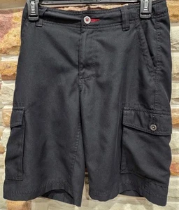 Tony Hawk Boys Black Microfiber Cargo Shorts Size 14, Adjustable Inside - Picture 1 of 4