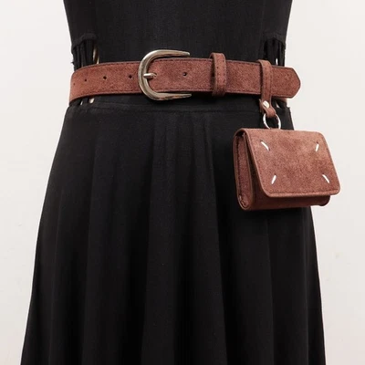 Femmes Faux Daim Ceinture avec Sac Taille Accessoire Ceinture Réglable Mode Neuf - Photo 1/4