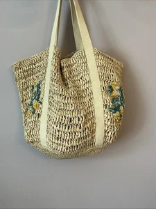 Monsoon schöne große Strandtasche mit Strohverzierung - Bild 1 von 7