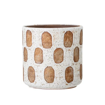 Deko Blumentopf Übertopf Terrakotta weiß beige Skandinavisch Bloomingville - Bild 1 von 4